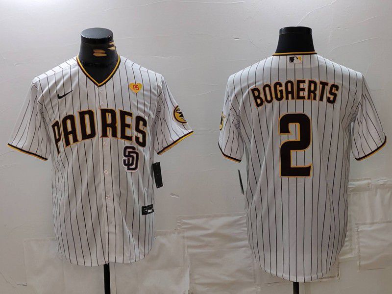 Men San Diego Padres #2 Bogaerts White Stripe Game 2024 Nike MLB Jersey style 6